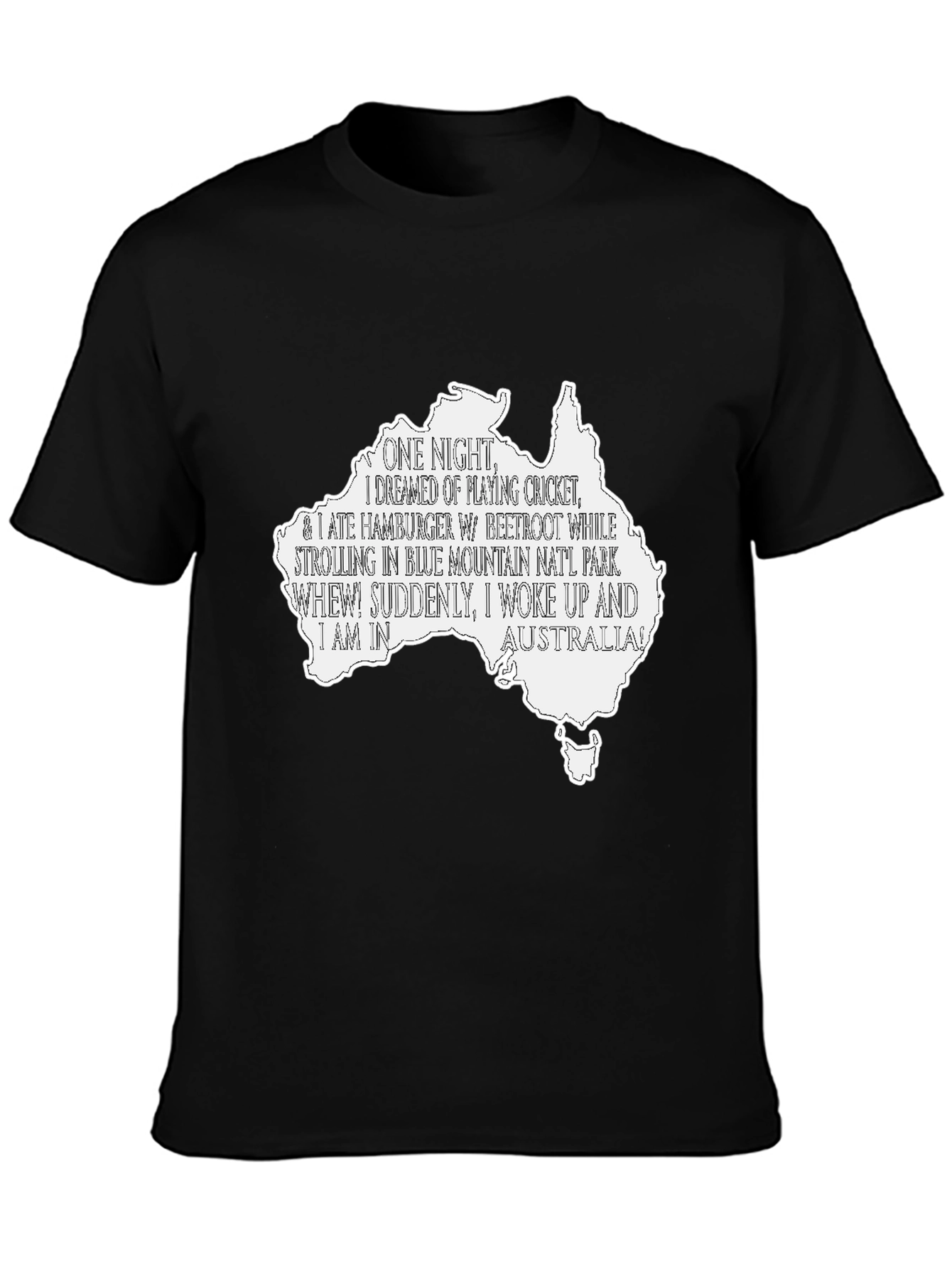 Australia Dream T-Shirt - Cricket Beetroot & Blue Mountains!