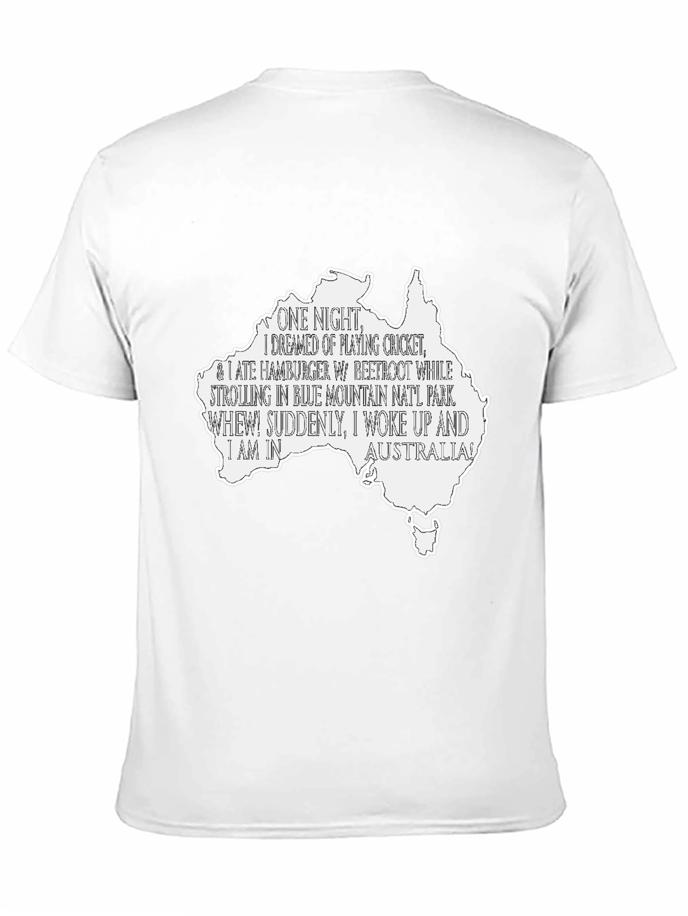 Australia Dream T-Shirt - Cricket Beetroot & Blue Mountains!