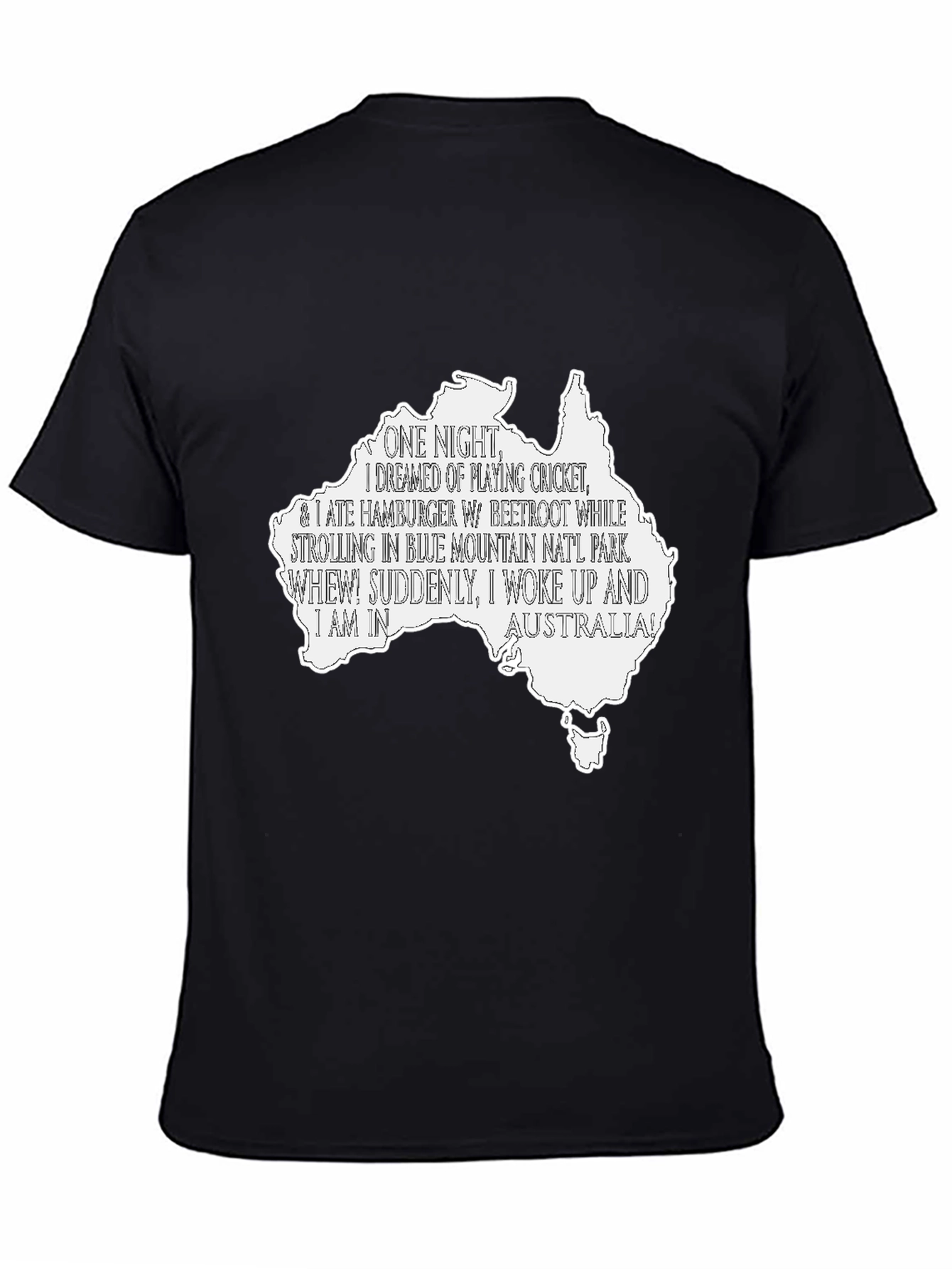 Australia Dream T-Shirt - Cricket Beetroot & Blue Mountains!