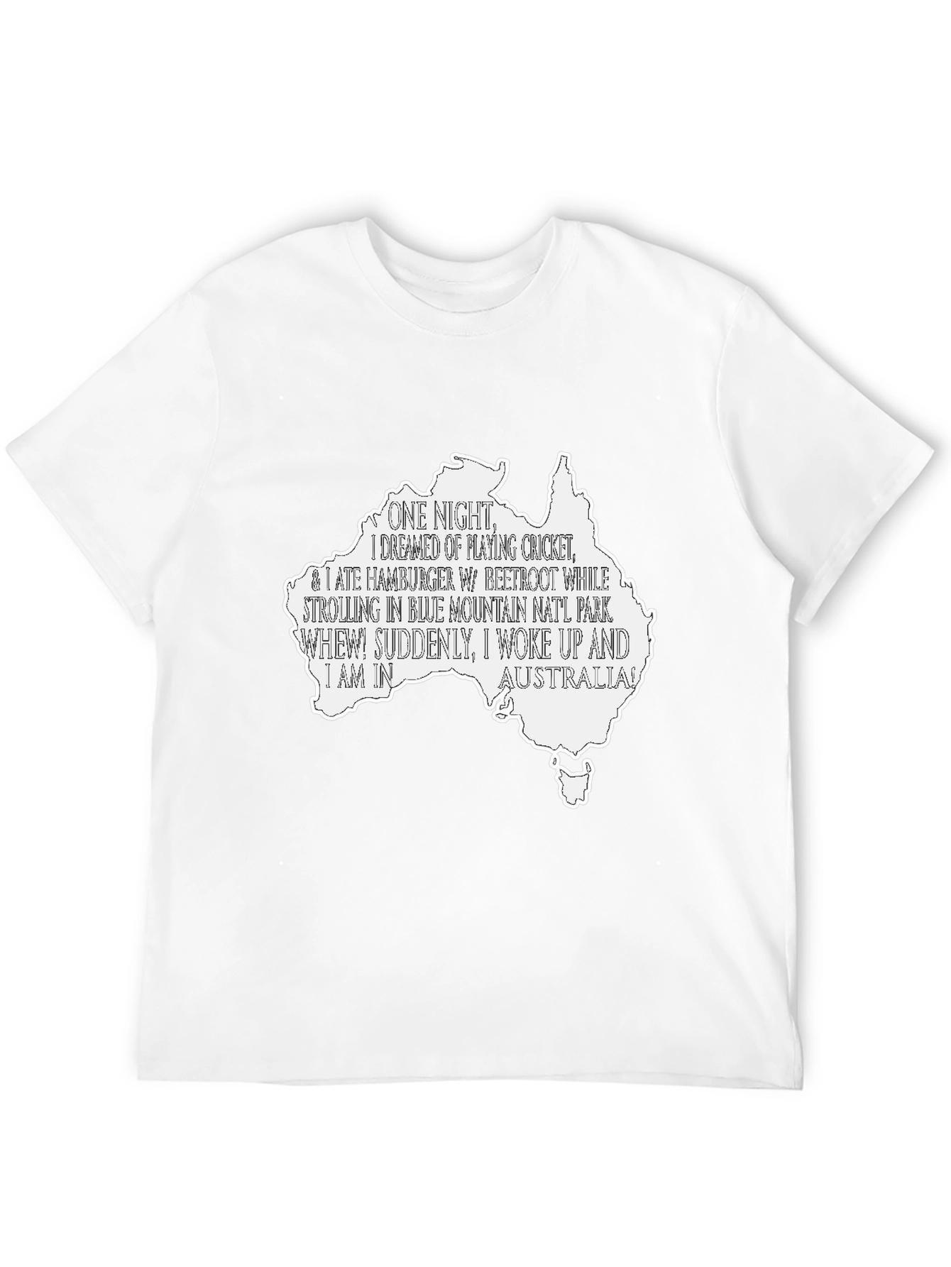 Australia Dream T-Shirt - Cricket Beetroot & Blue Mountains!