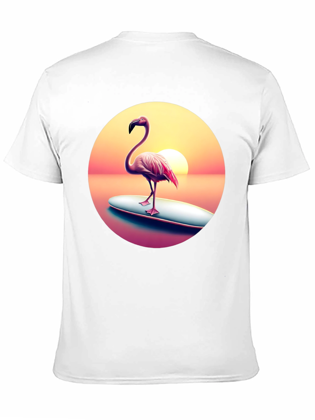 Flamingo Sunset Surf T-Shirt