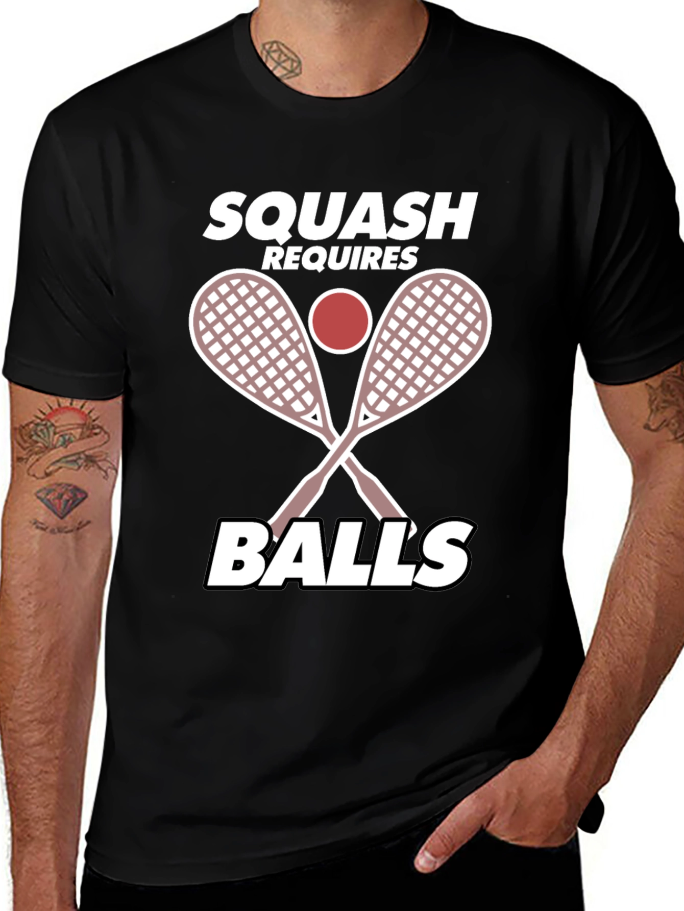 Squash Requires Balls Funny T-Shirt
