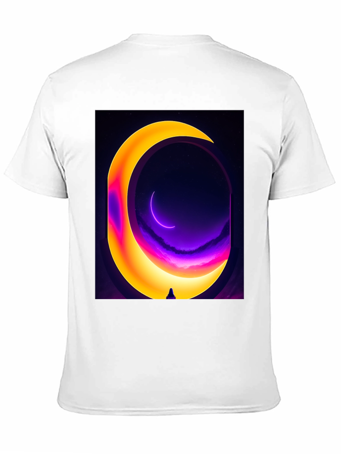 Cosmic Moon Portal Graphic Tee - Black