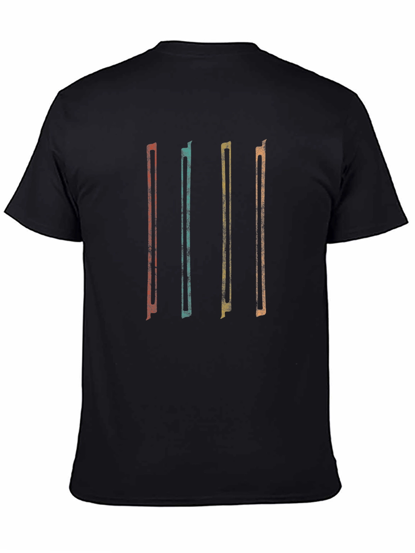 Retro Stripe Mens Black T-Shirt
