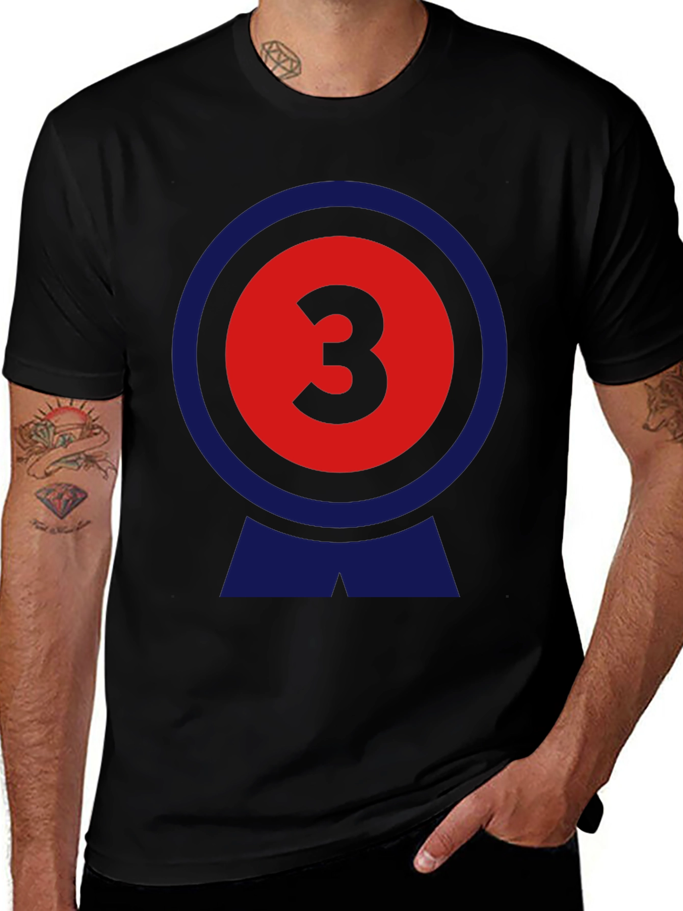 Number 3 Graphic Tee - Retro Style T-Shirt