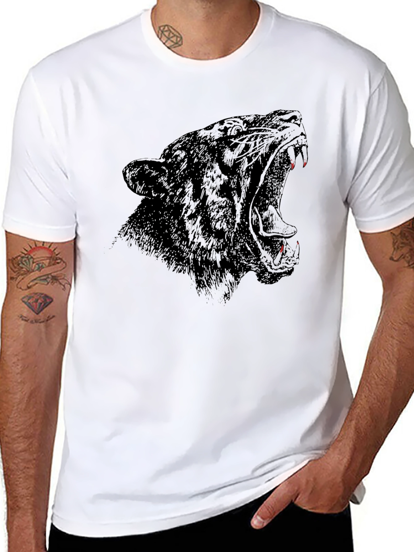 Black Panther Graphic Tee - Fierce Animal Print