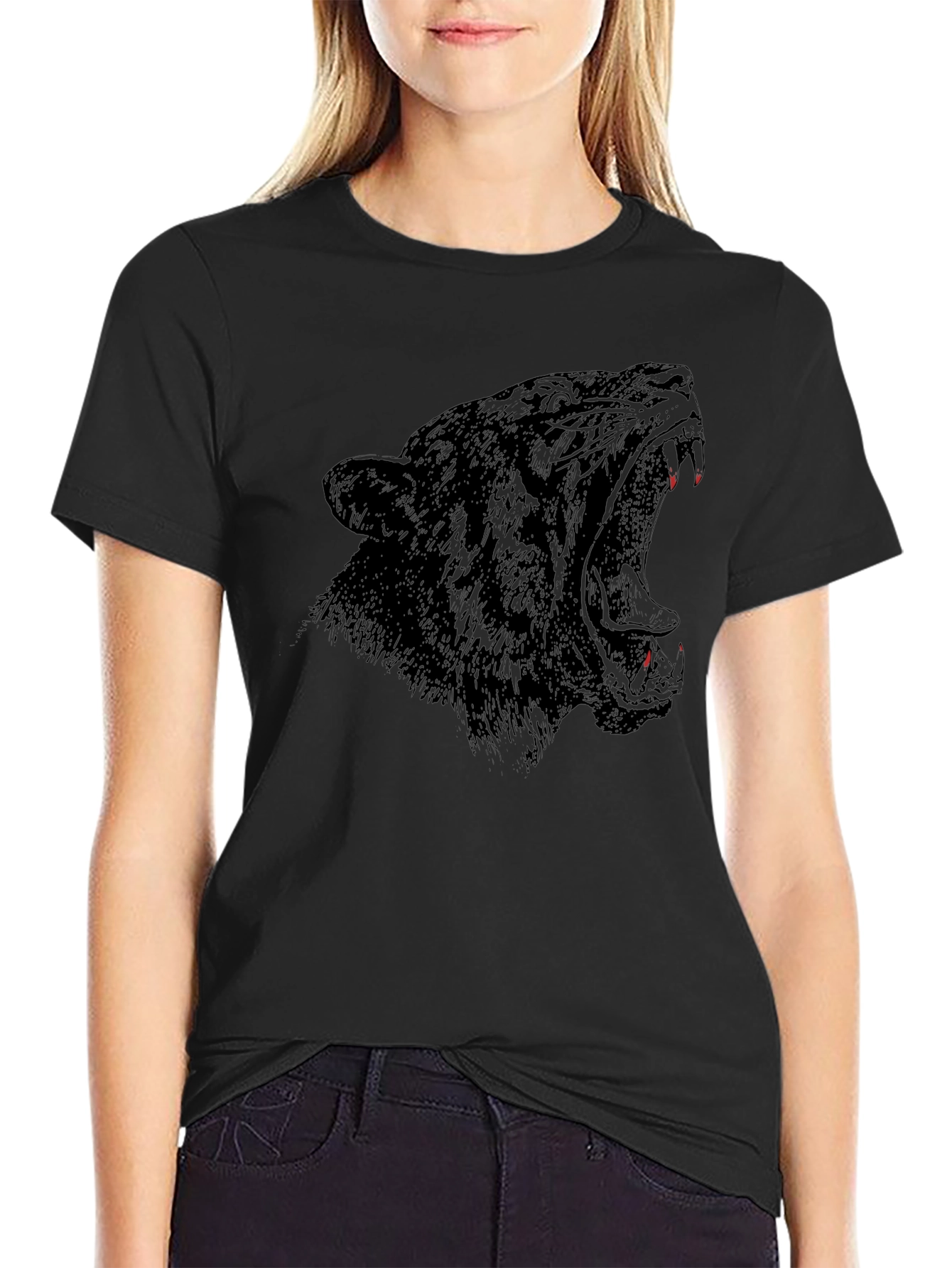 Black Panther Graphic Tee - Fierce Animal Print