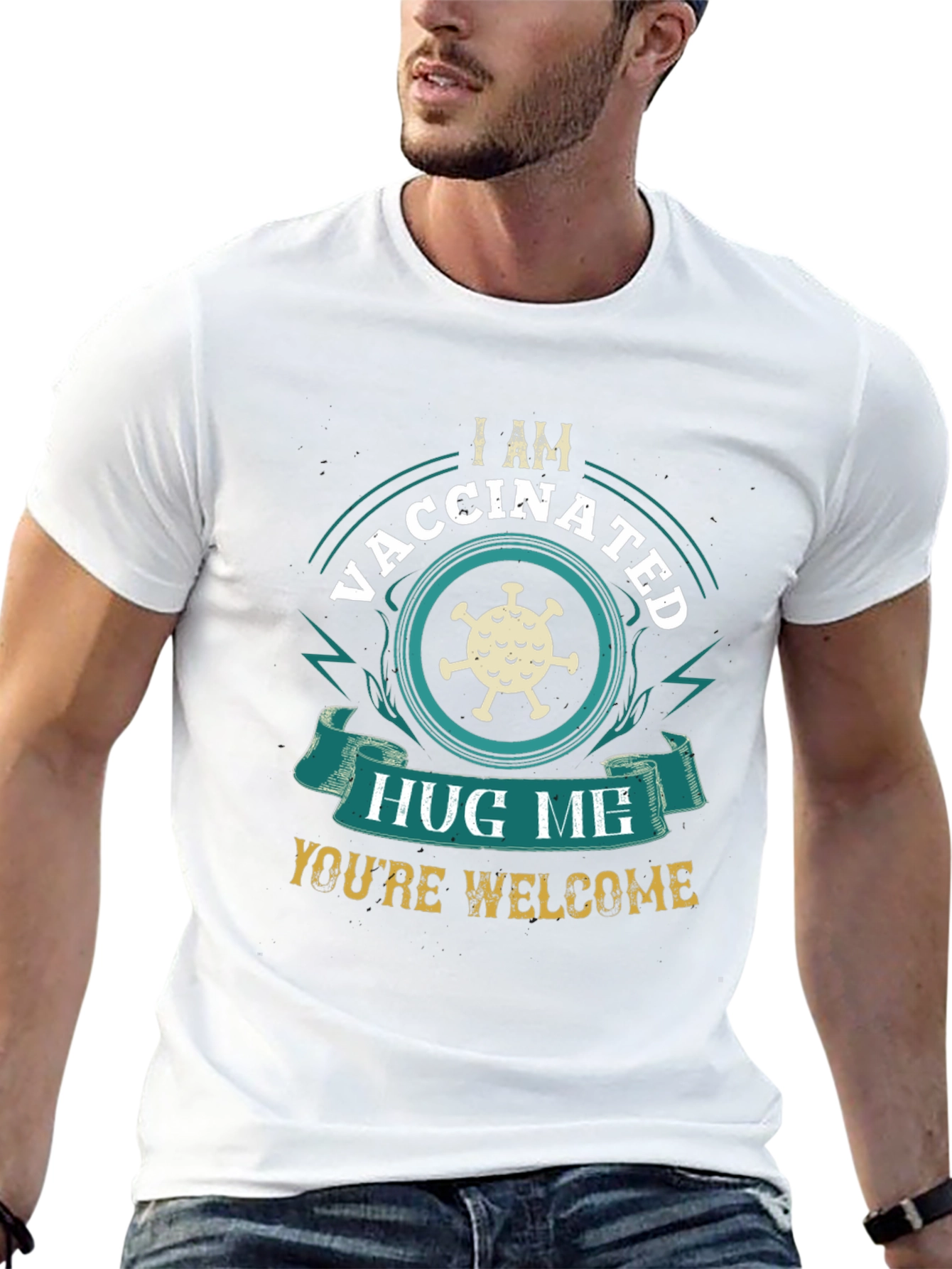 Vaccinated Hug Me T-Shirt - Funny Covid Virus Design