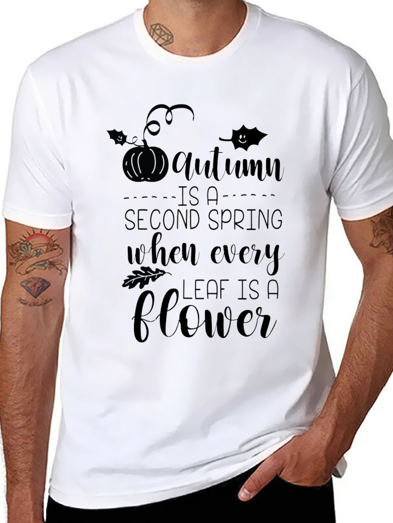 Autumn Is A Second Spring Black T-Shirt