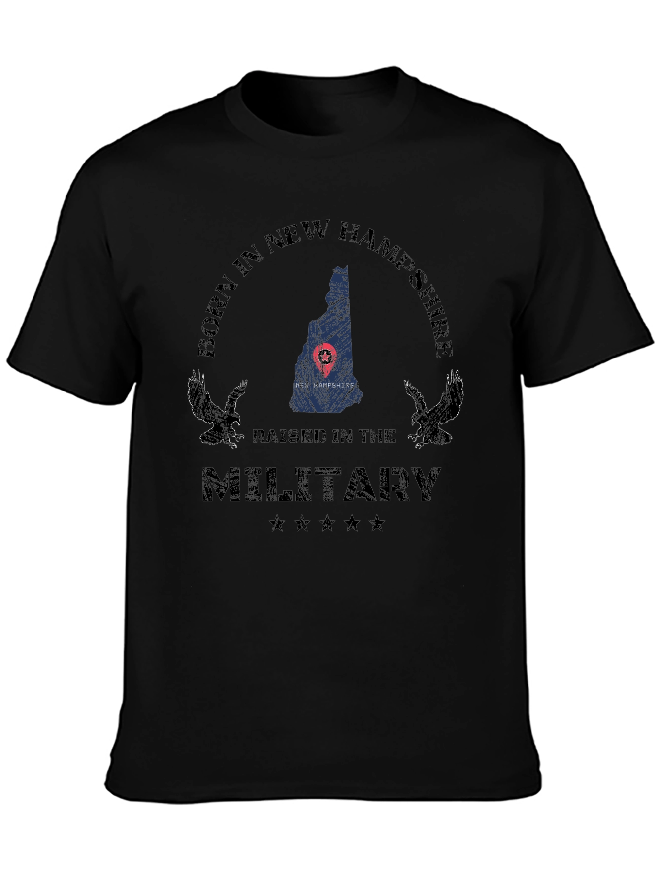 New Hampshire Military Pride Graphic T-Shirt