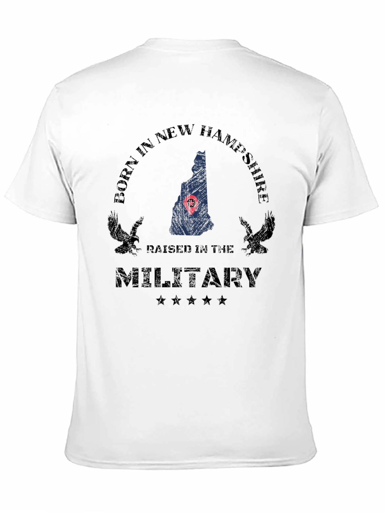 New Hampshire Military Pride Graphic T-Shirt