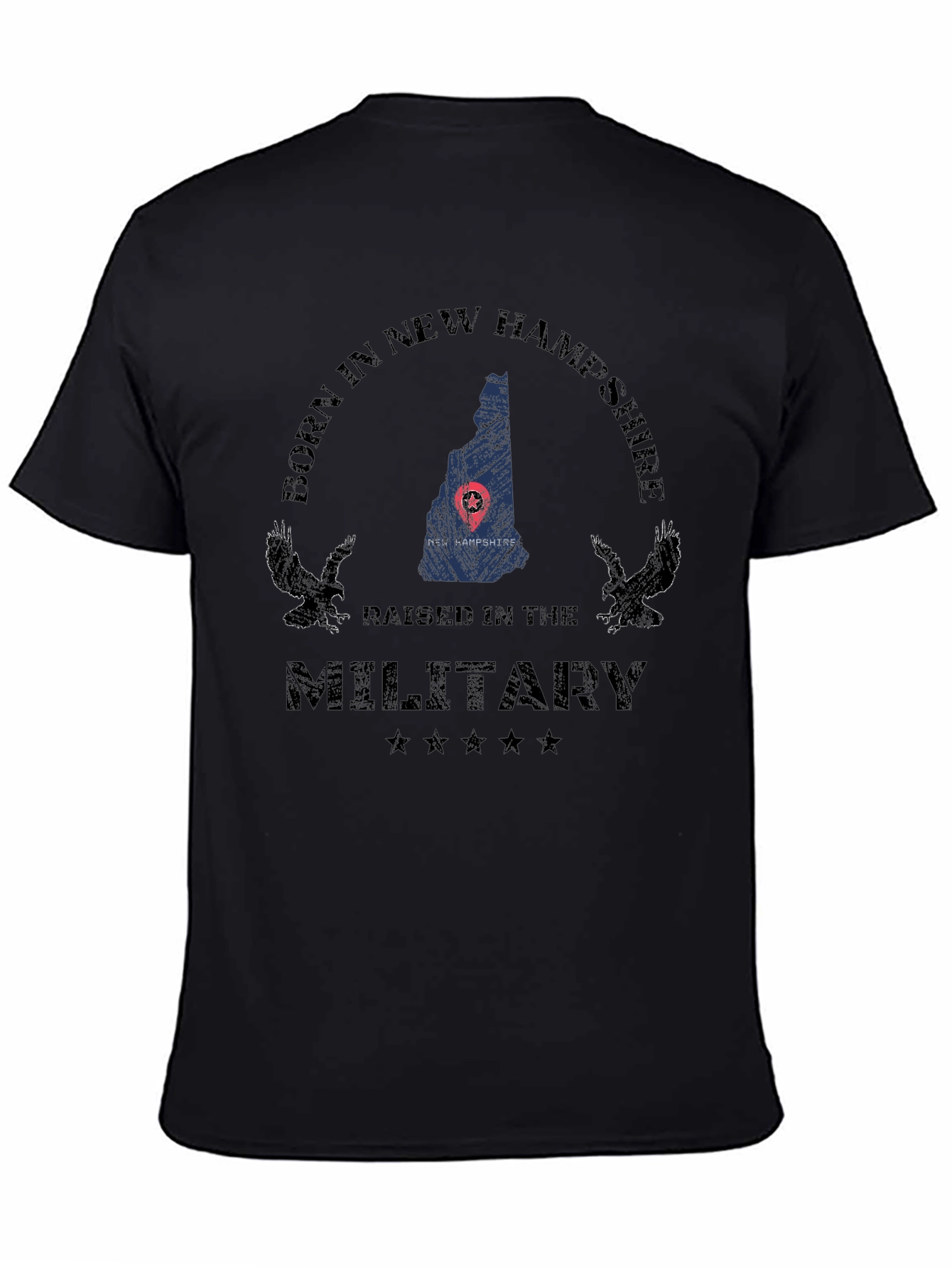 New Hampshire Military Pride Graphic T-Shirt