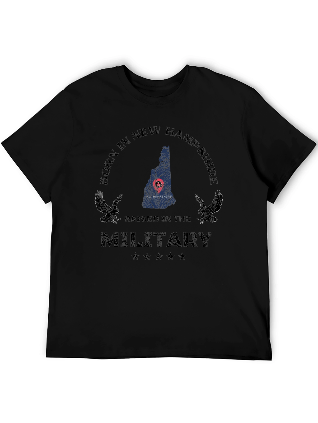New Hampshire Military Pride Graphic T-Shirt
