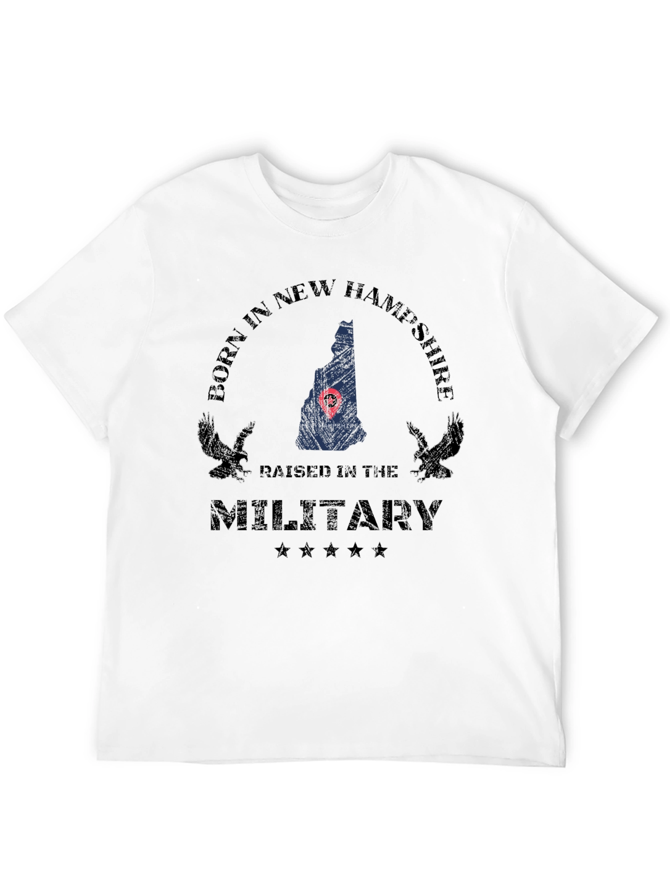 New Hampshire Military Pride Graphic T-Shirt