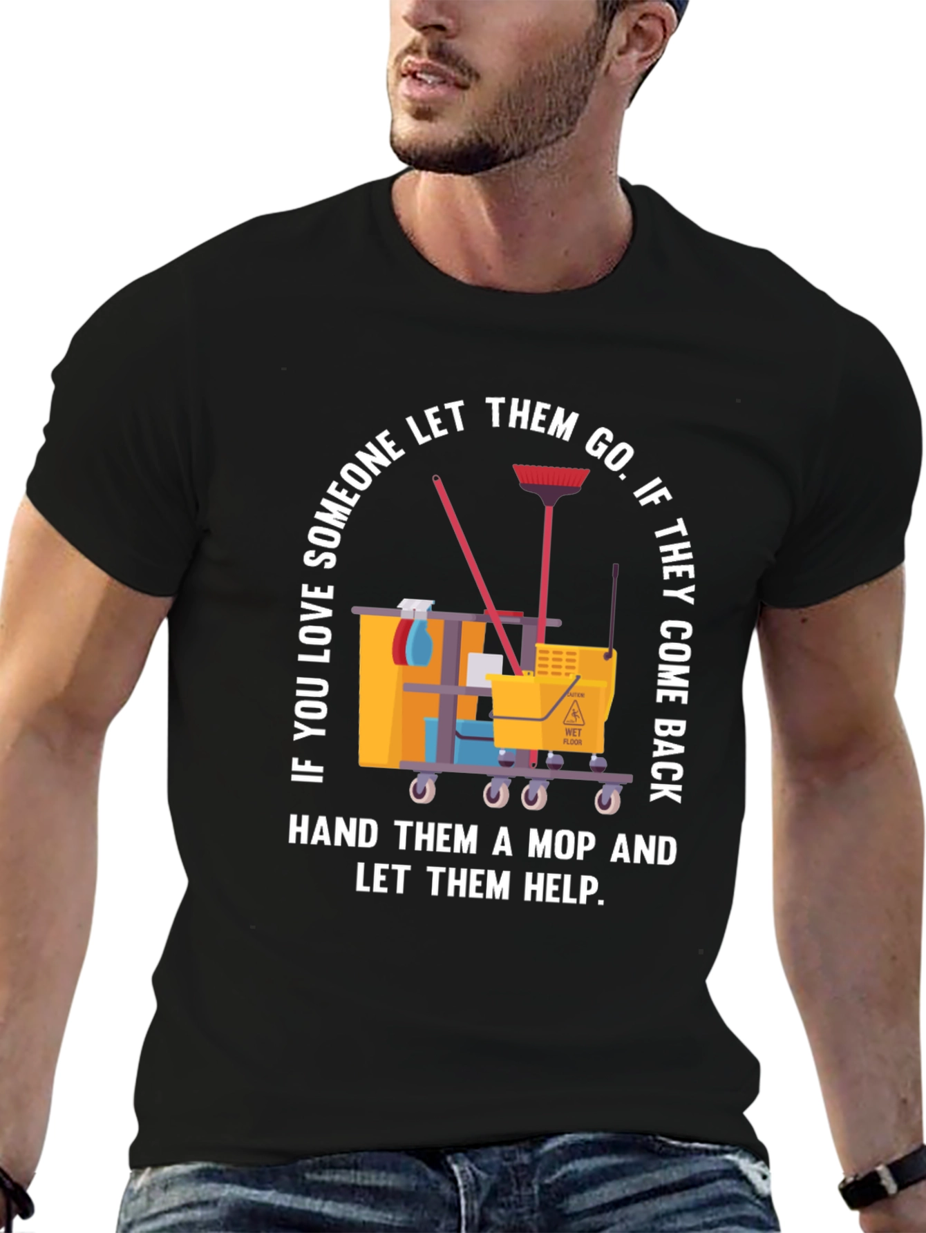 Funny Cleaning Mop T-Shirt