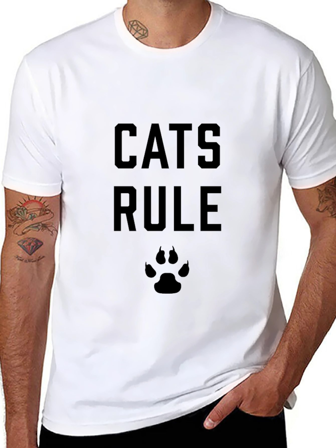 Cats Rule Black T-Shirt