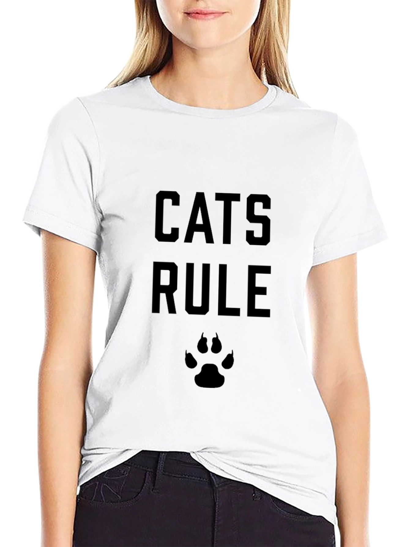 Cats Rule Black T-Shirt