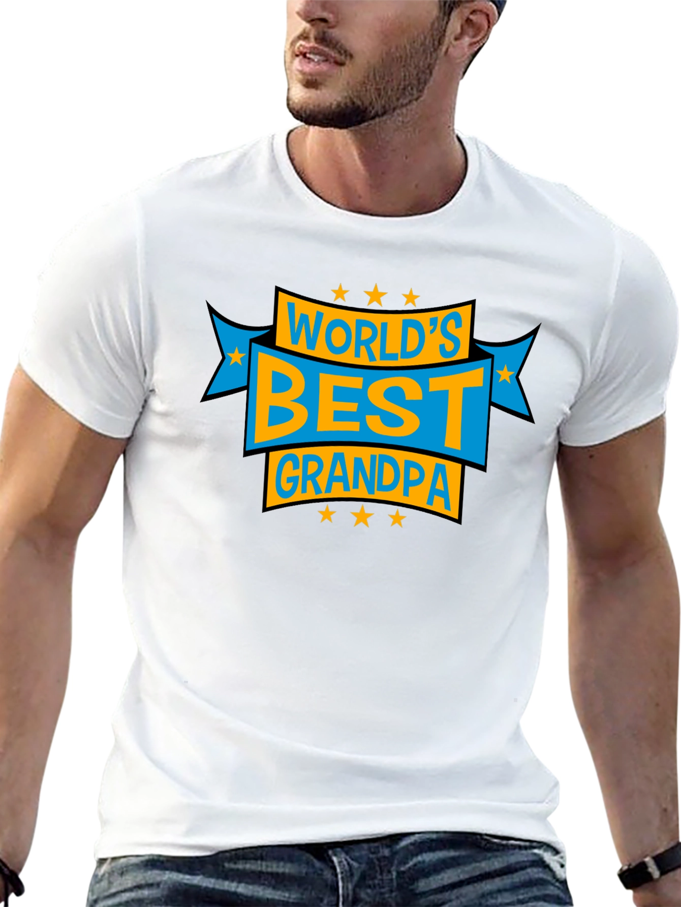 Worlds Best Grandpa Graphic Tee - Black
