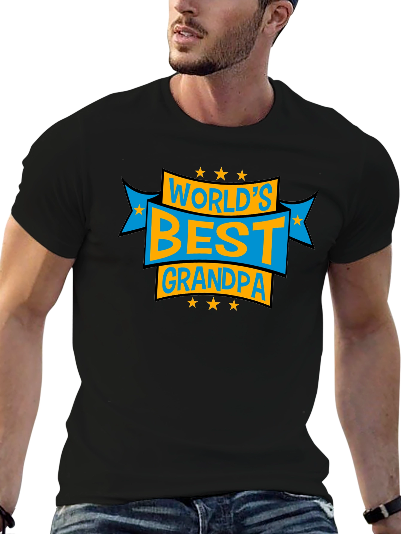 Worlds Best Grandpa Graphic Tee - Black