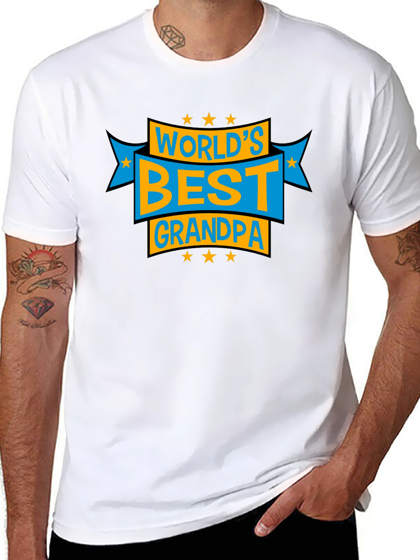 Worlds Best Grandpa Graphic Tee - Black