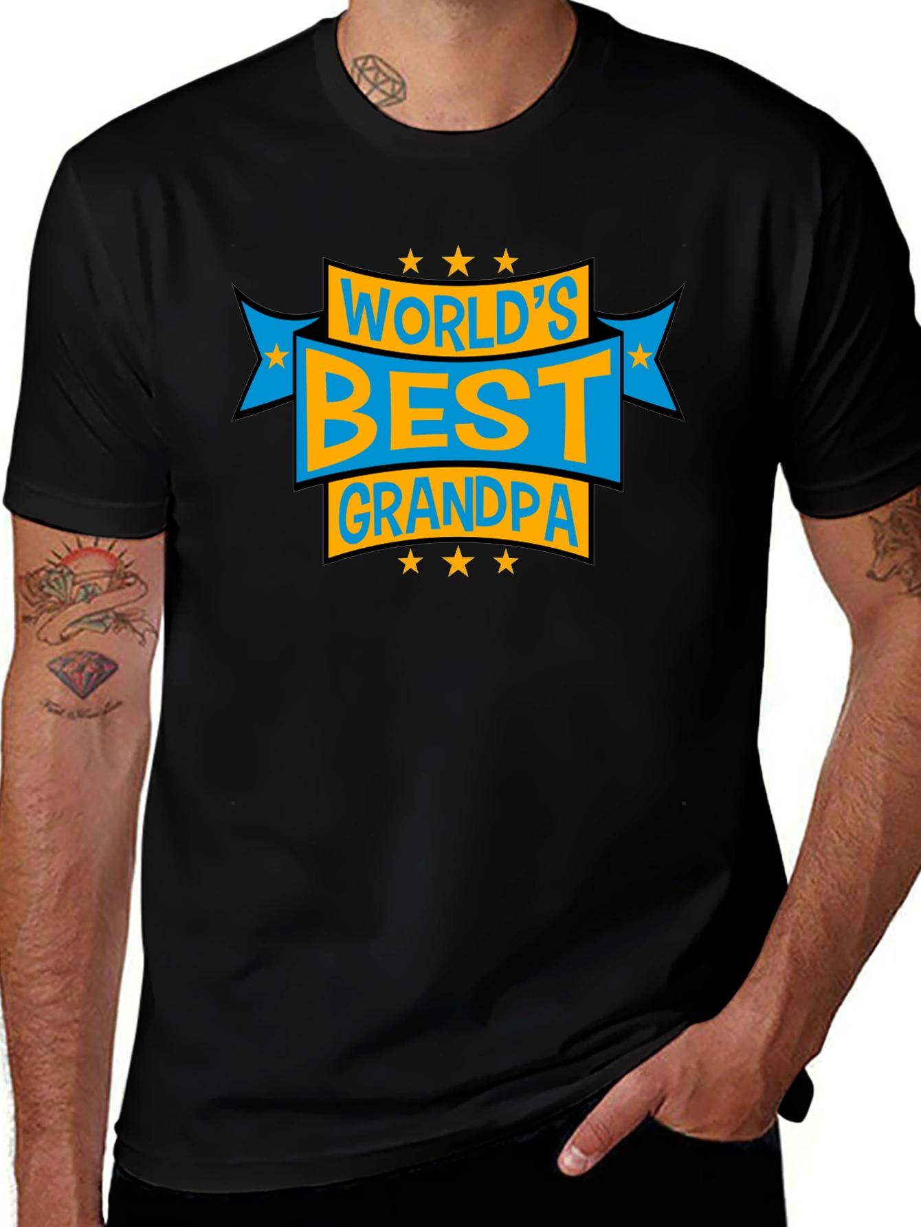 Worlds Best Grandpa Graphic Tee - Black