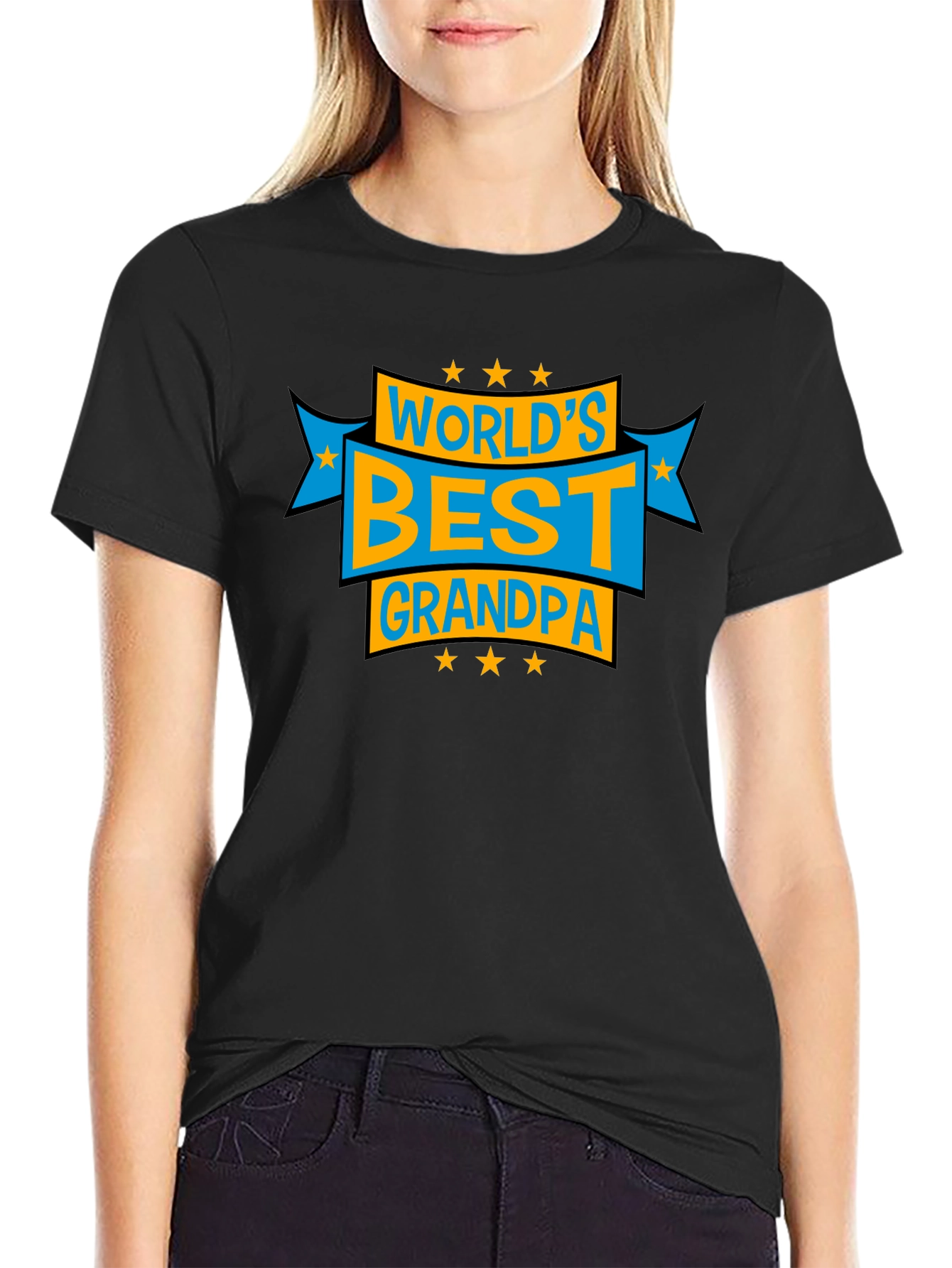 Worlds Best Grandpa Graphic Tee - Black