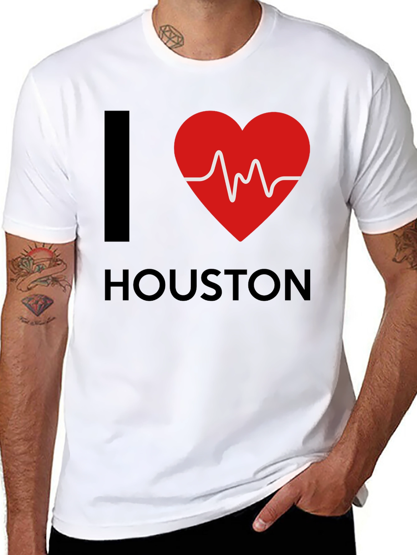 I Heart Houston T-Shirt - Mens Graphic Tee