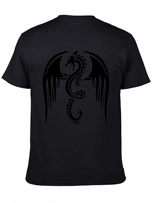 Mens Black Dragon Graphic T-Shirt