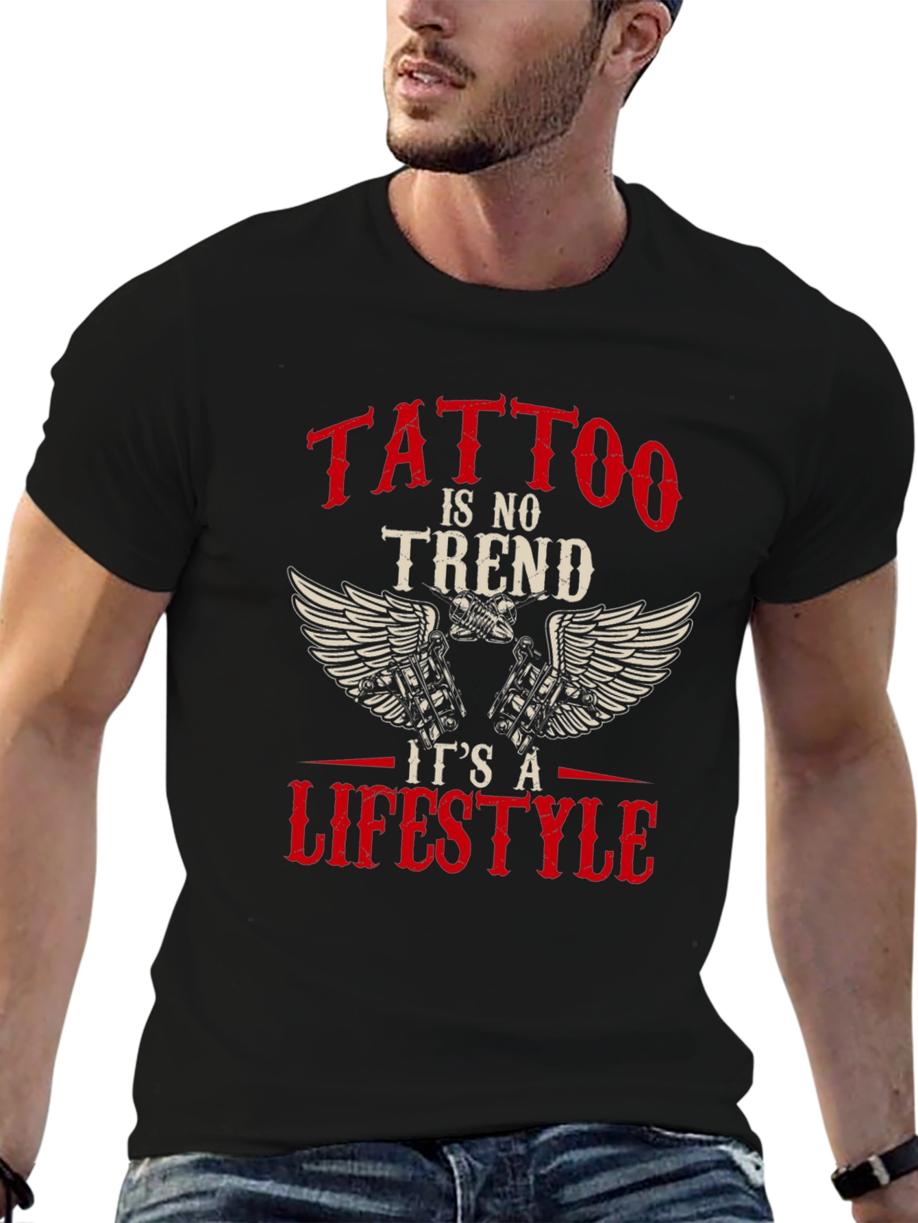 Tattoo Lifestyle Graphic Print Black T-Shirt