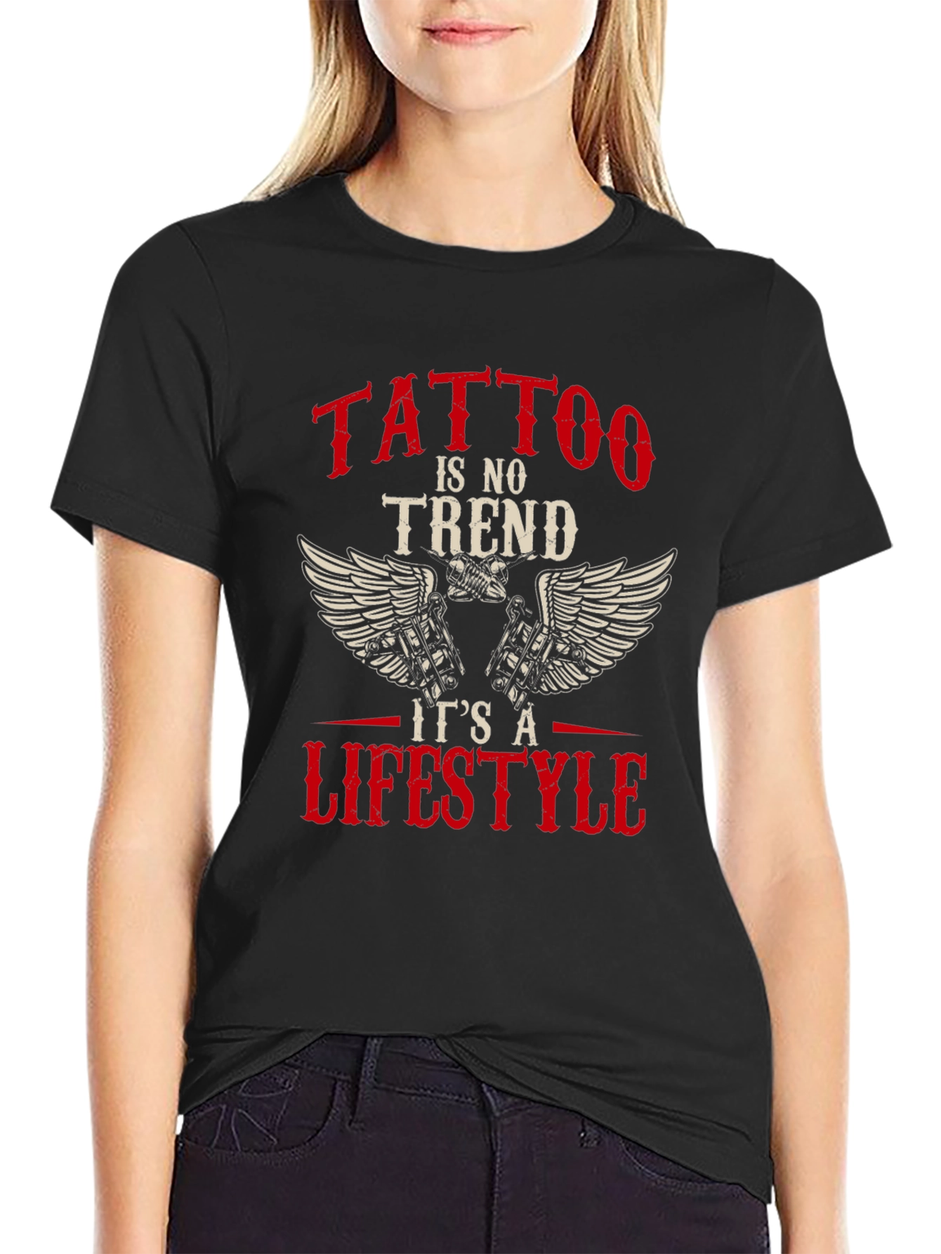 Tattoo Lifestyle Graphic Print Black T-Shirt