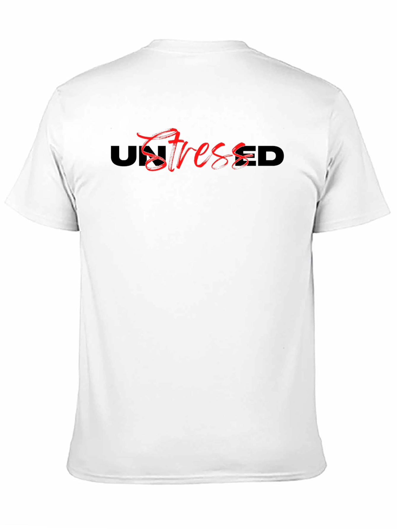Unstressed Graphic Tee - Black Casual Cotton T-Shirt