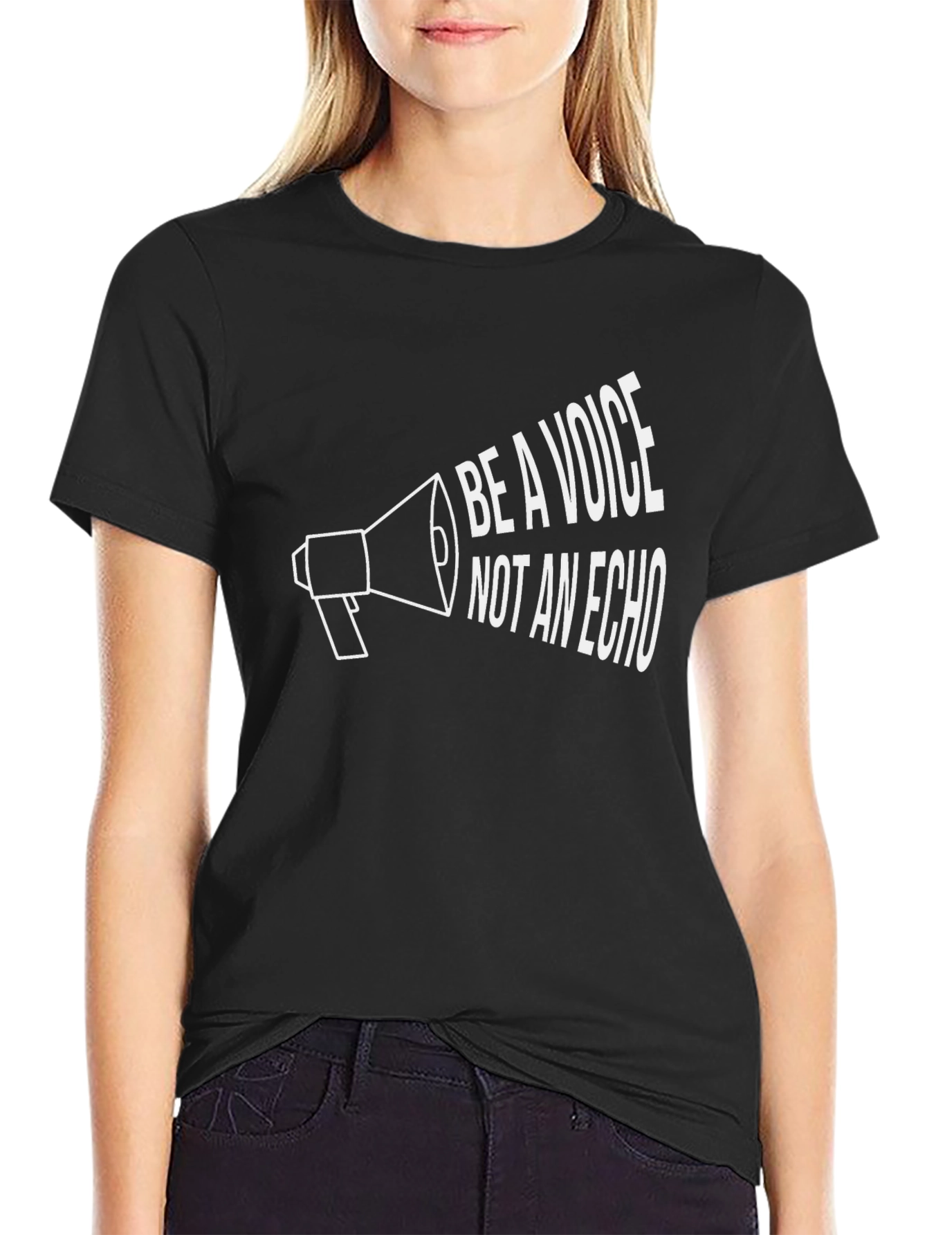 Be A Voice Not An Echo Black Graphic Tee