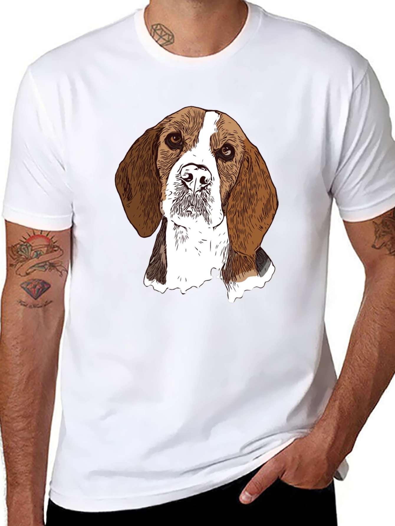 Beagle Dog Graphic Tee - Unisex Black T-Shirt