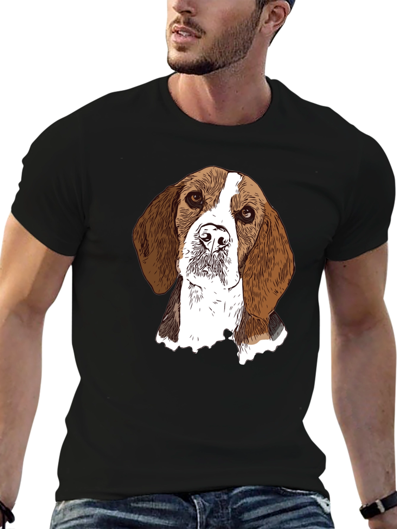 Beagle Dog Graphic Tee - Unisex Black T-Shirt