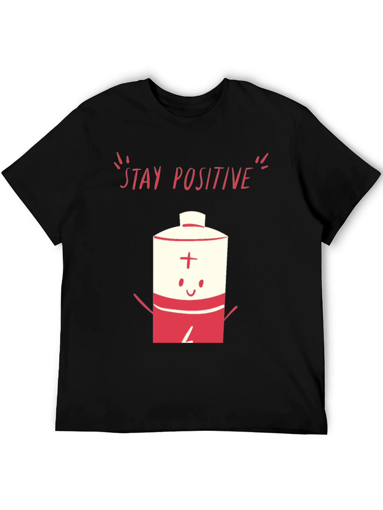 Stay Positive Battery Graphic T-Shirt - Black