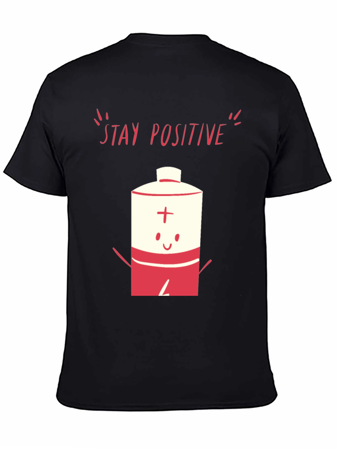 Stay Positive Battery Graphic T-Shirt - Black