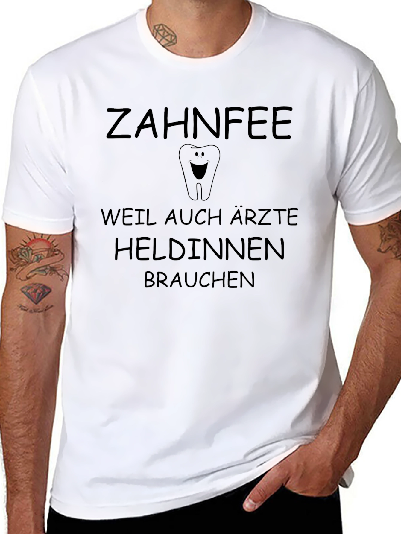 Zahnfee Tee: Doctors Need Heroines Black Cotton Tee