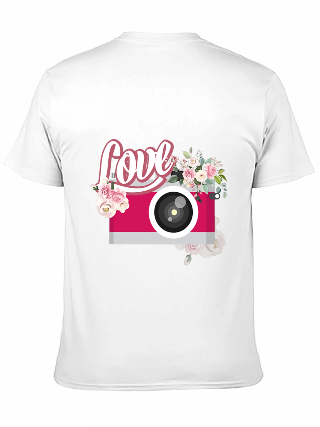 Love Camera Graphic Tee - Trendy Floral Design