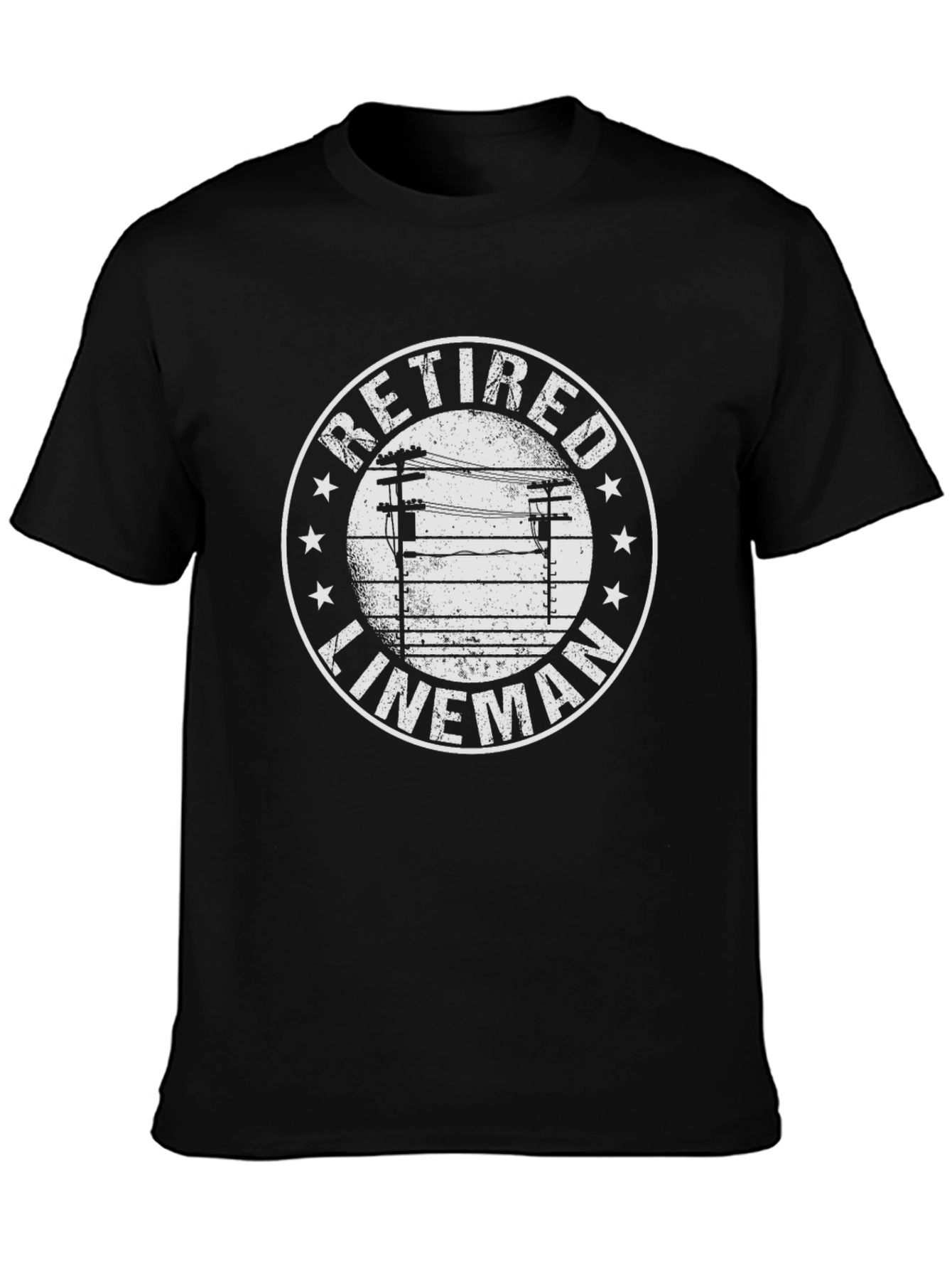 Retired Lineman T-Shirt - Black