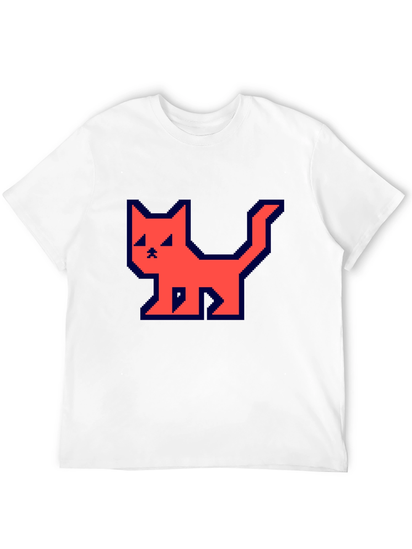 Pixelated Cat T-Shirt - Retro Gamer Style