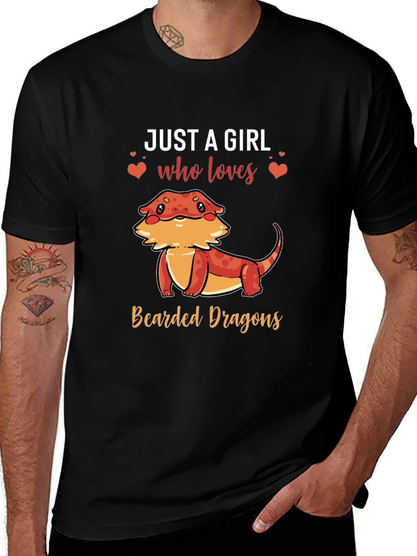 Girls Bearded Dragon T-Shirt Womens Reptile Tee