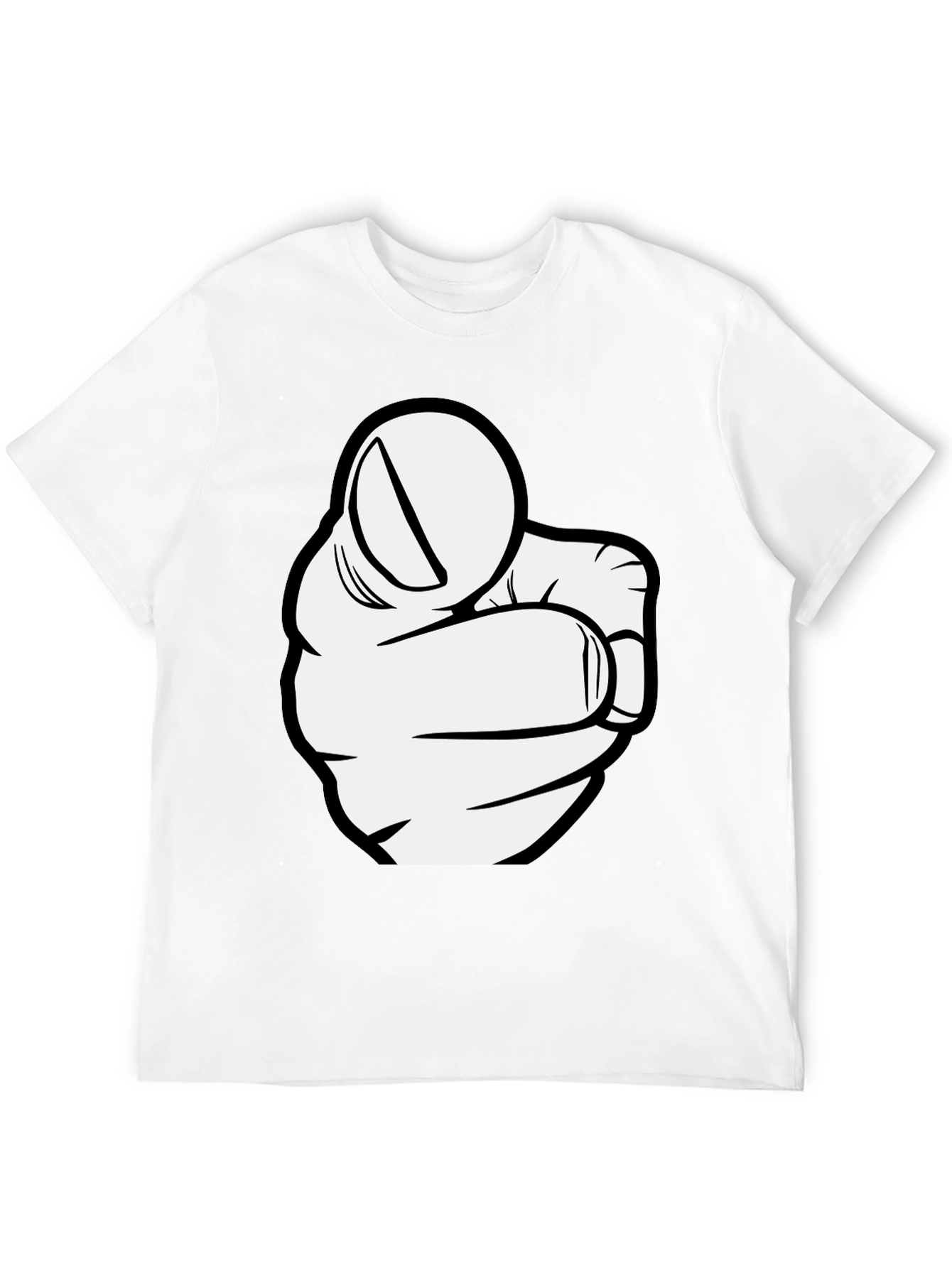 Pointing Finger Graphic Tee - Black Cotton T-Shirt