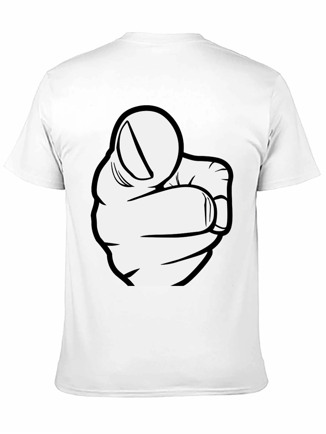 Pointing Finger Graphic Tee - Black Cotton T-Shirt