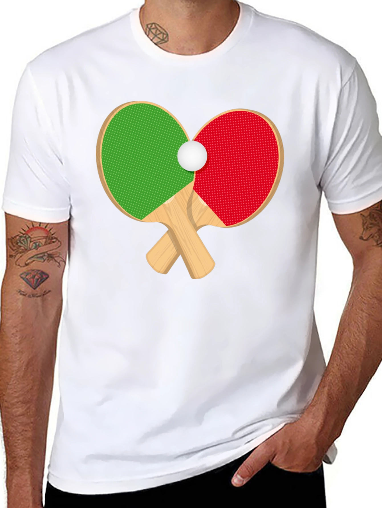 Ping Pong Paddles Heart T-Shirt - Table Tennis Love!