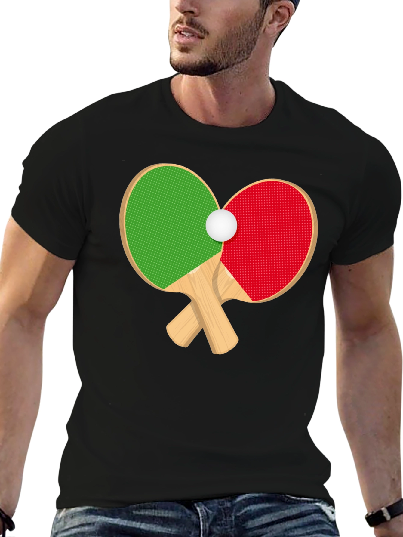 Ping Pong Paddles Heart T-Shirt - Table Tennis Love!