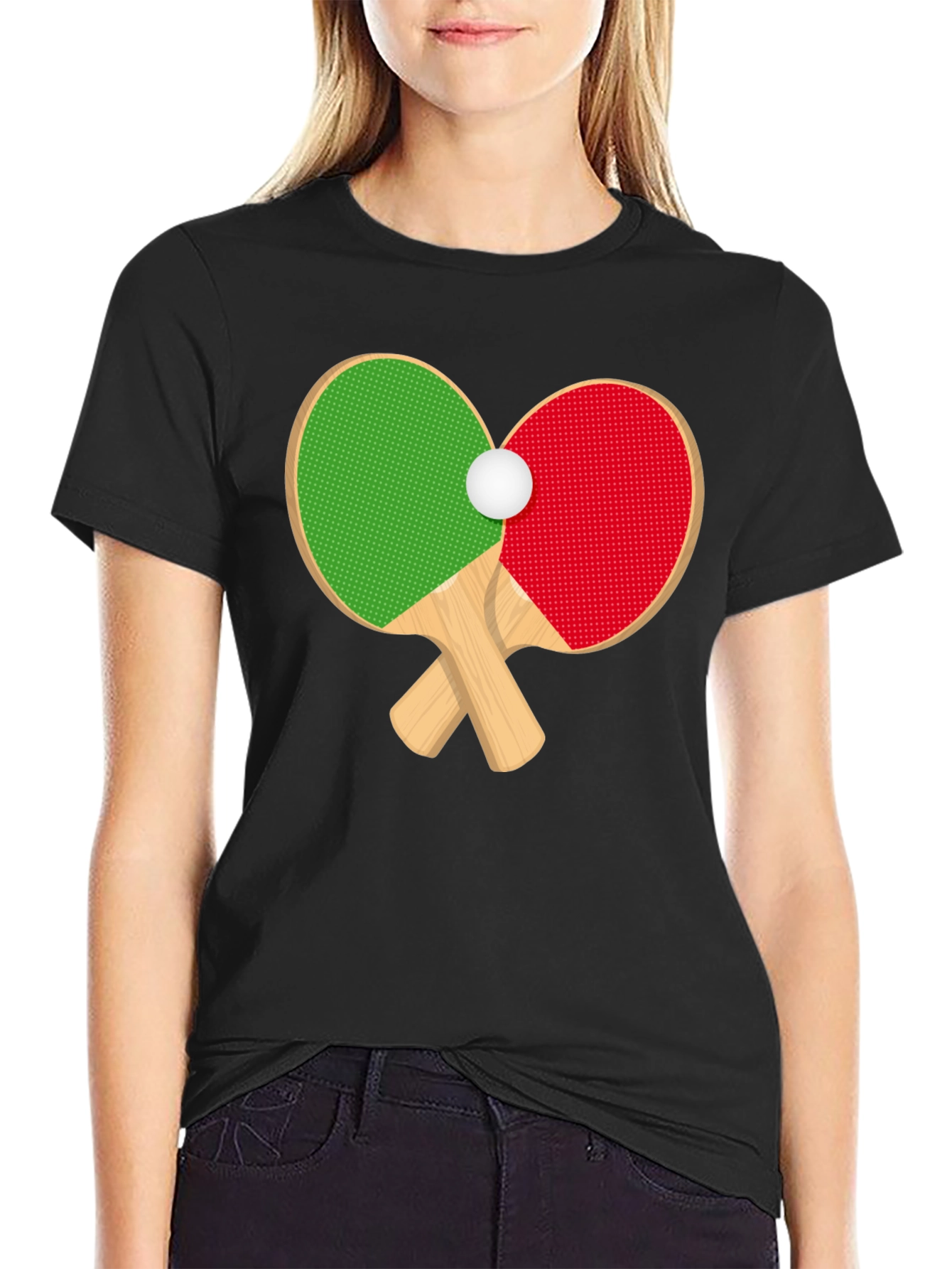 Ping Pong Paddles Heart T-Shirt - Table Tennis Love!