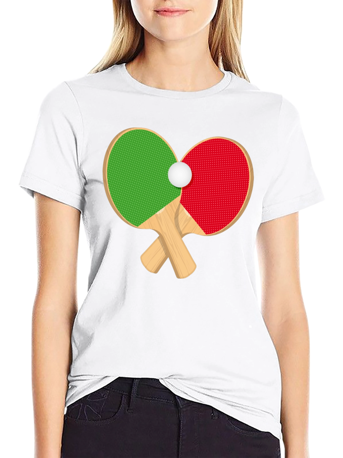 Ping Pong Paddles Heart T-Shirt - Table Tennis Love!