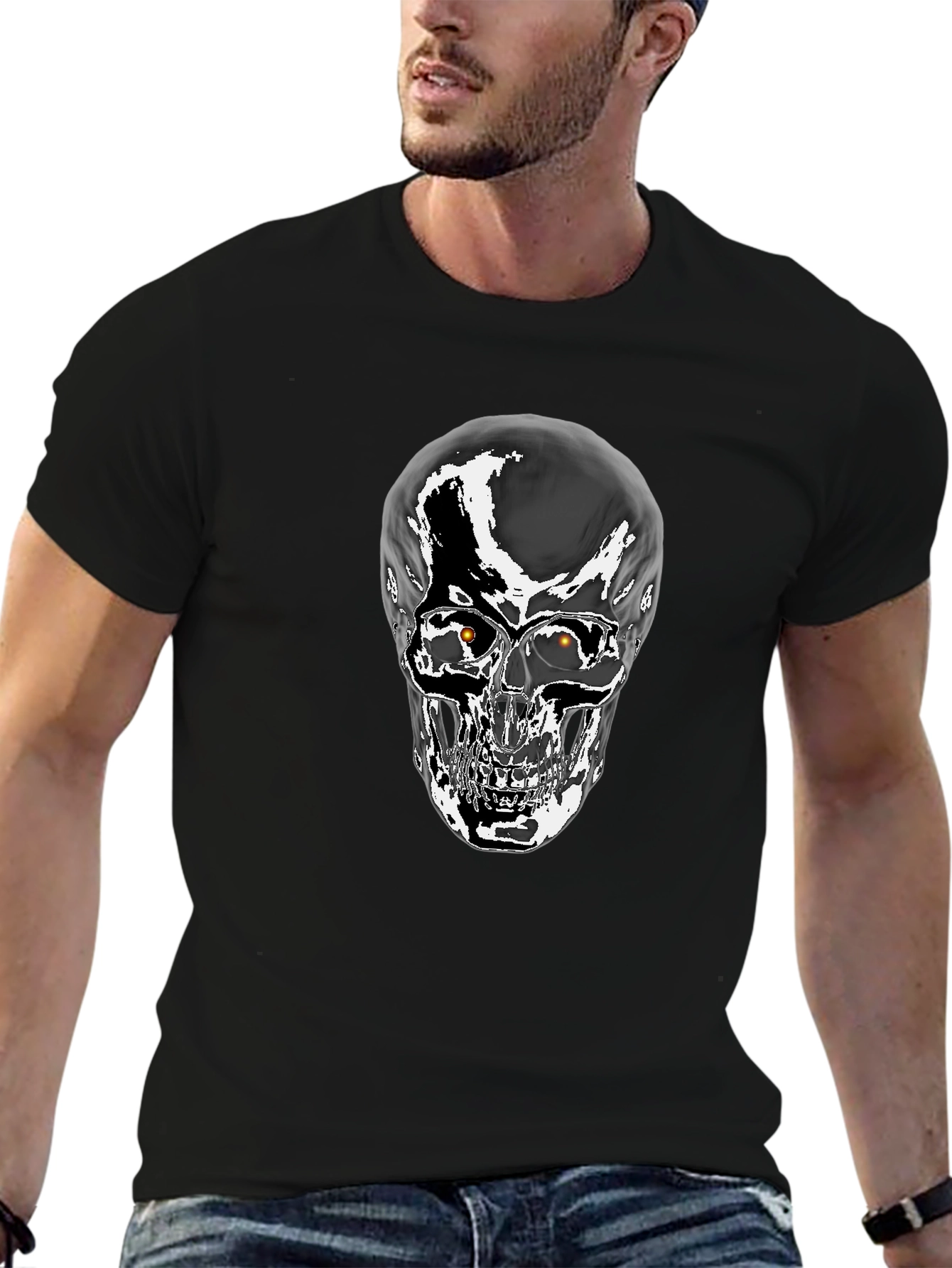 Skull Graphic T-Shirt - Mens Black Tee