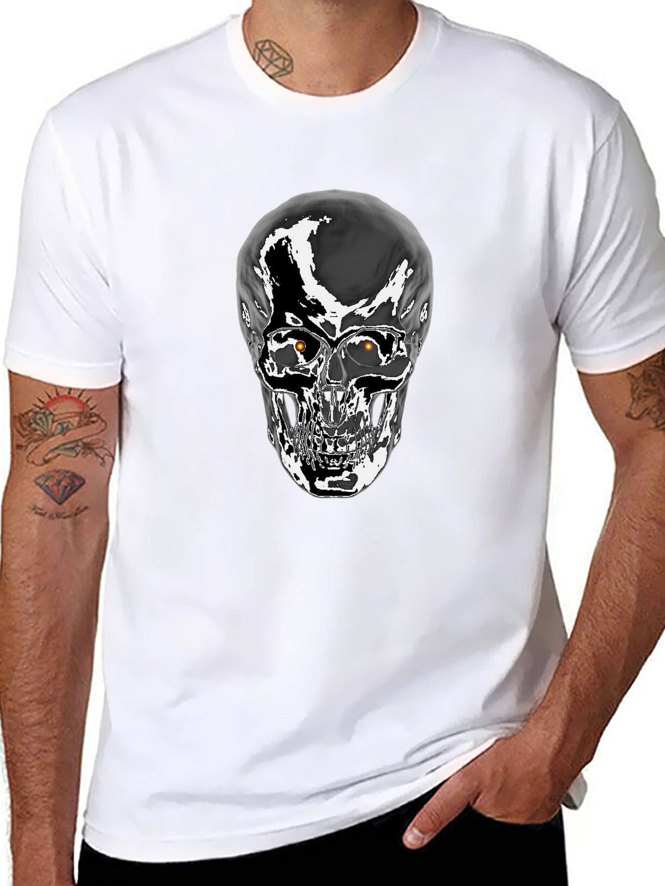 Skull Graphic T-Shirt - Mens Black Tee