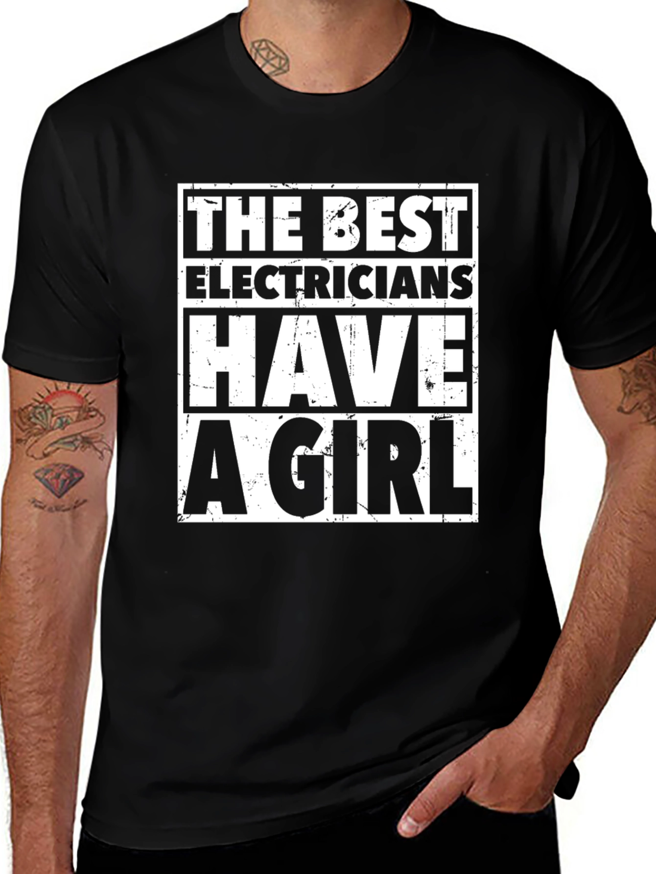 Electricians Girl Black T-Shirt